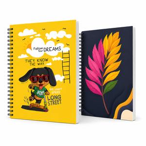 E-NOTE Premium Spiral Notebook | A4 Size | Single Line Ruled | Thick Paper | Wire Bound Notebook for School, College & Office