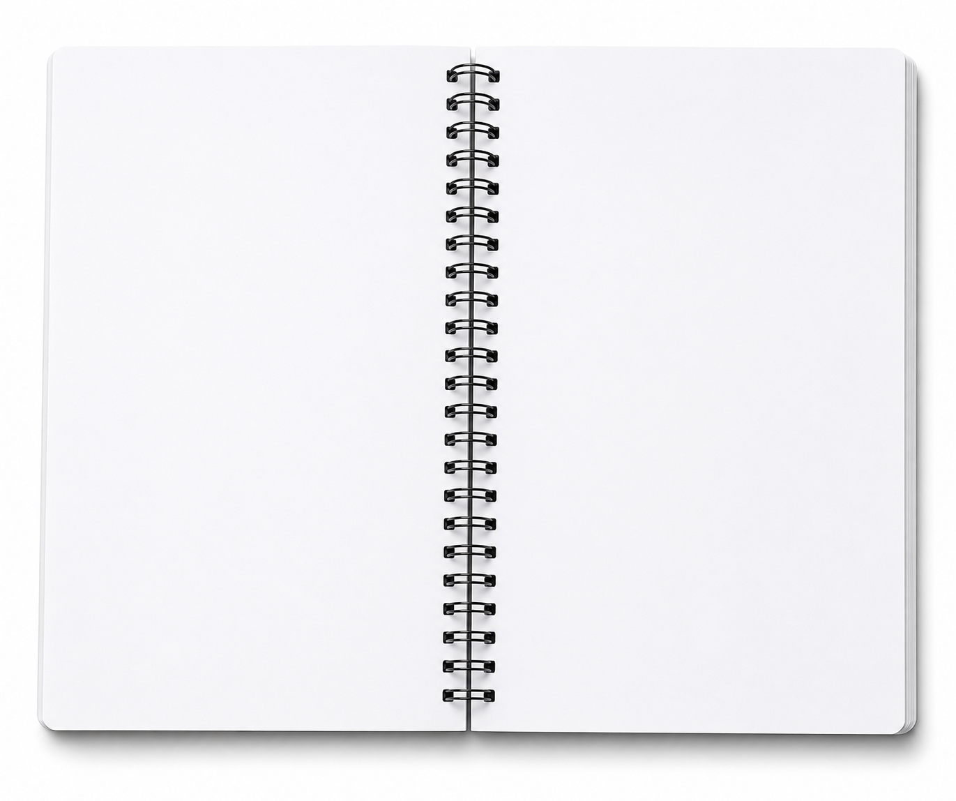 Open E-note spiral notebook with thick blank pages